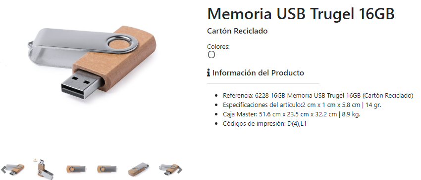 USB de materiales reciclados Trugel
