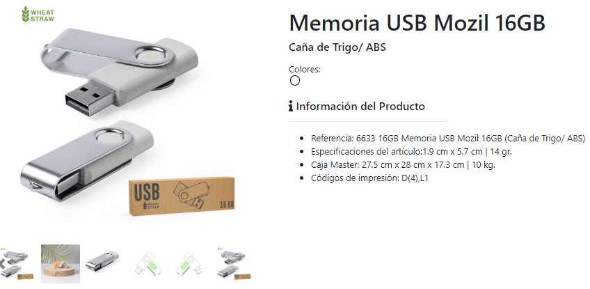 USB de materiales reciclados