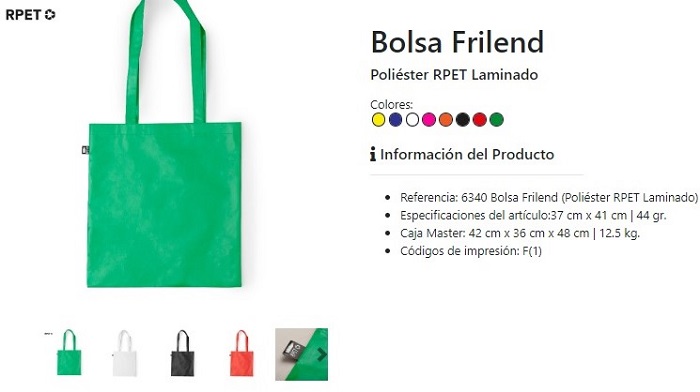 Bolsas de poliéster RPET Bolsas de poliéster RPET