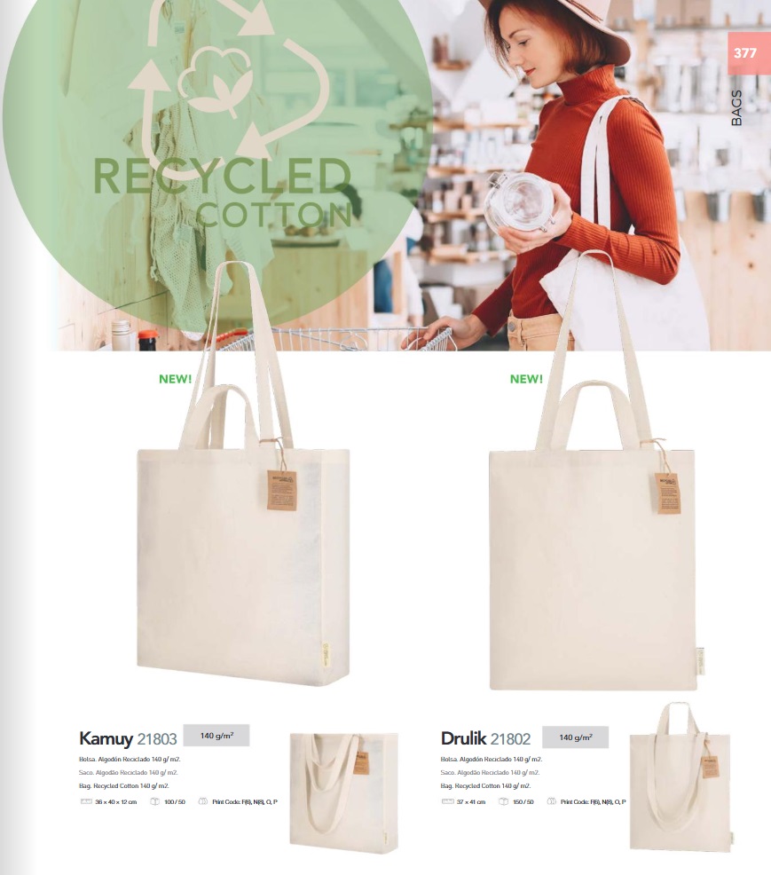 Gramaje en las bolsas de algodón